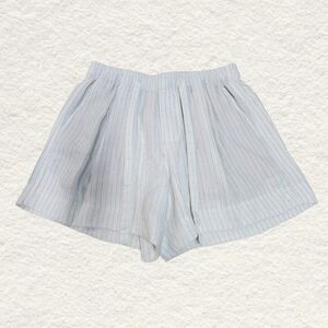 Vince High Waist Light Gray Striped Shorts